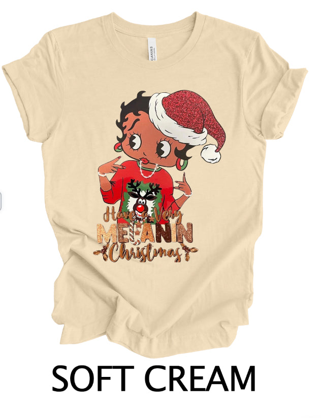 Melanin Betty Holiday Tee