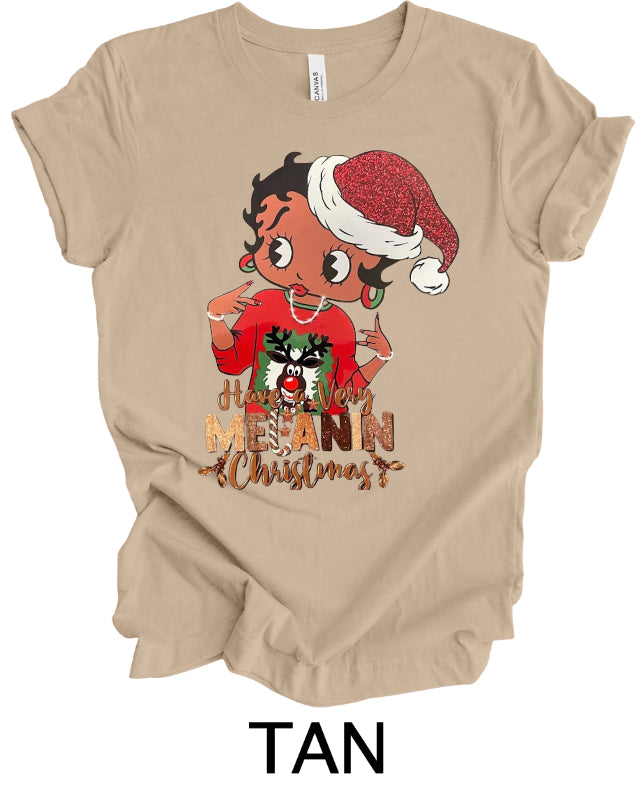 Melanin Betty Holiday Tee