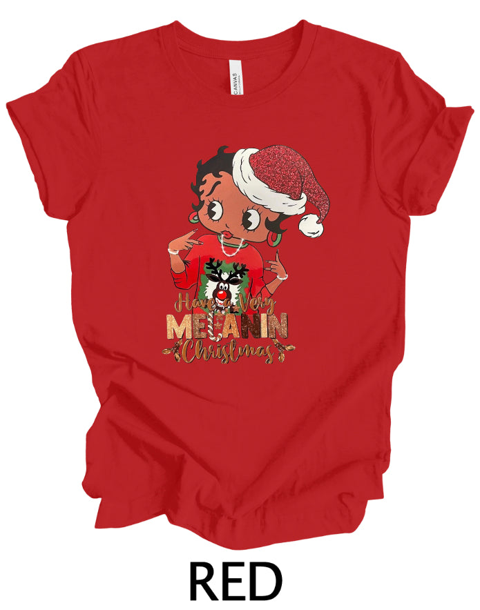 Melanin Betty Holiday Tee